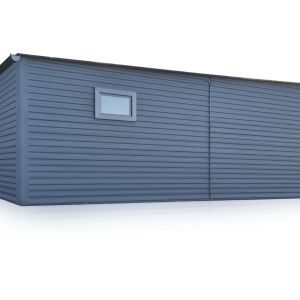 Mobilgarázs 4×5 m, hátrafelé lejtő tetővel, grafit színben